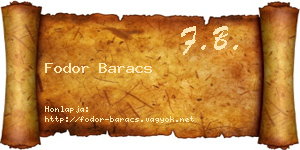 Fodor Baracs névjegykártya